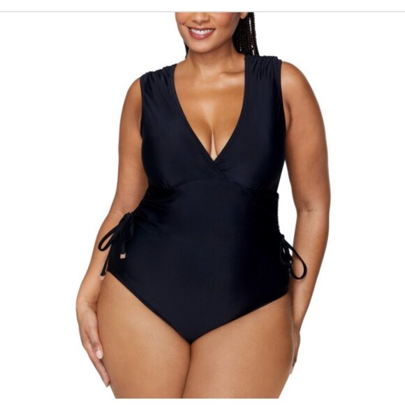 Raisins Curve Plus Size Lusiana One-Piece Swimsuit - Black Size 14W - Picture 1 of 8